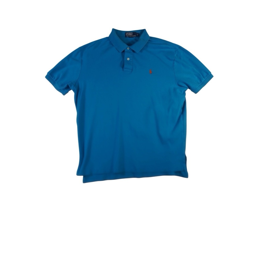 Polo Ralph Lauren Men's Large Blue Polo Shirt Short Sleeve Pony Logo Cotton